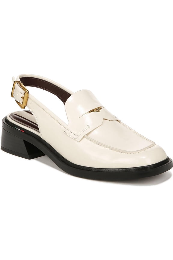 Womens Giada Slingback Loafer Heel Vanilla White Gloss 6M