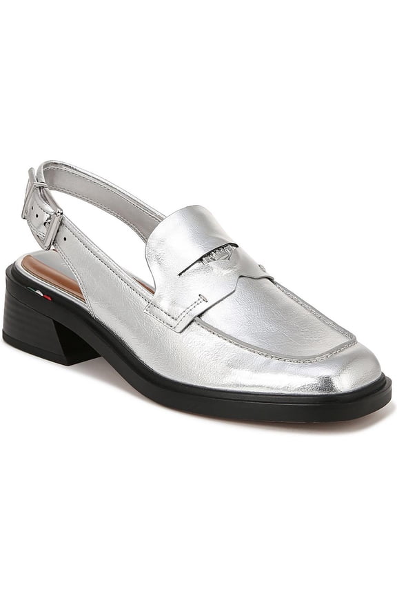 Womens Giada Slingback Loafer Heel Silver Metallic 8.5M