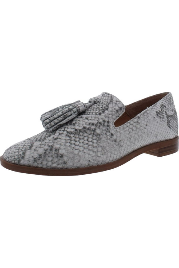 Womens Hadden Leather Slip On Smoking Loafers B/W 6.5 Medium (B,M)