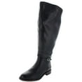 thumbnail image 1 of Franco Sarto Womens Haylie Leather Wide Calf Riding Boots Black 9 Medium (B,M), 1 of 2