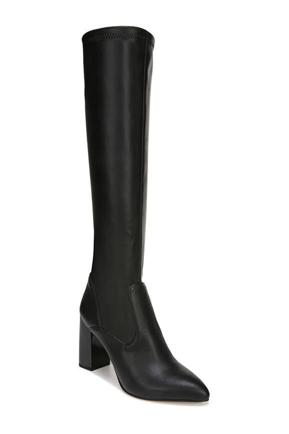 Women's L-Katherine Pointed Toe Knee High Boots Black Wide Calf 8.5M
