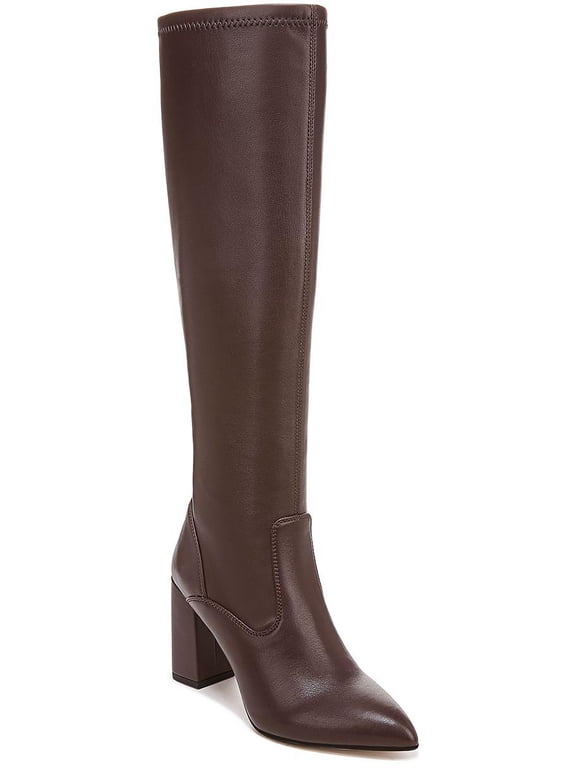 Women's Katherine Pointed toe Knee High Boot Dark Brown Stretch Leather 9M