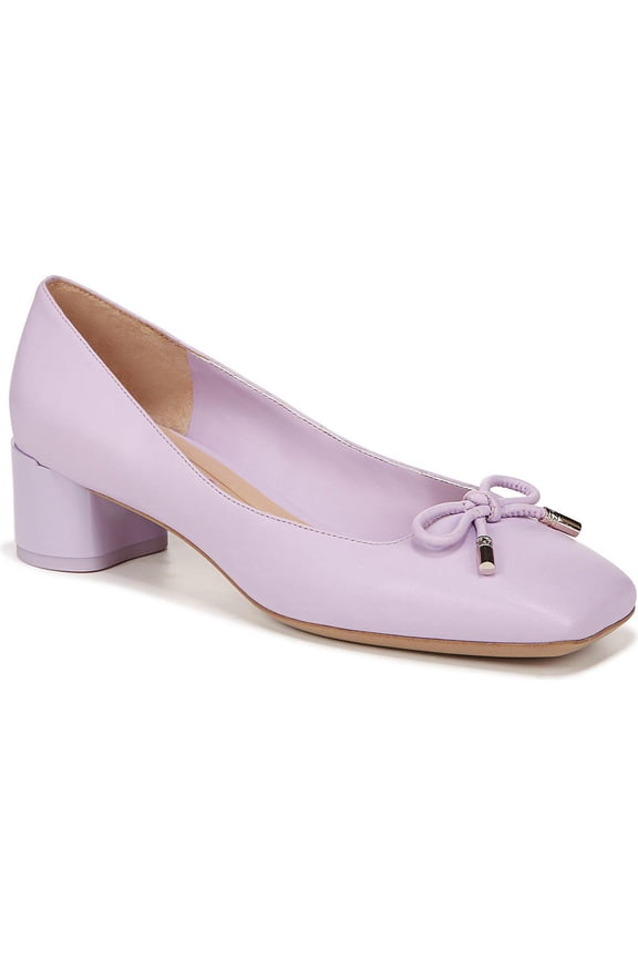 Womens Natalia Square Toe Heel Pumps Lilac Purple Leather 11M