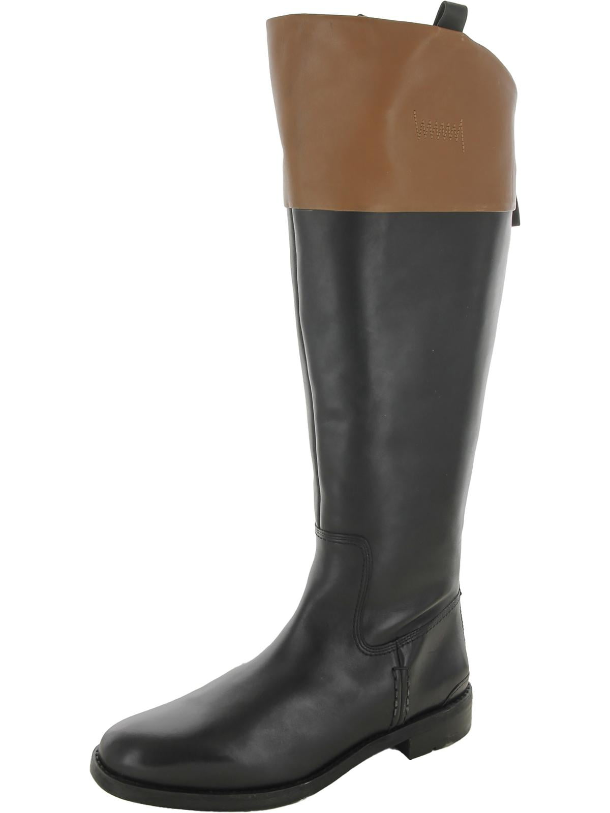 Rialto Women's Ferrell Leather Almond Toe Knee High Smooth Black Size 7.5 M