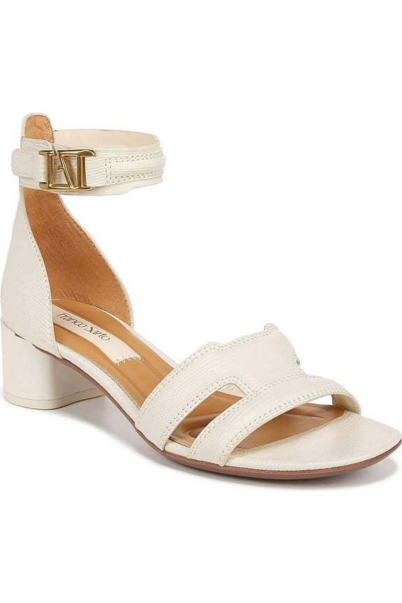 Women's Nora Ankle Strap Low Block Heel Sandal White Smooth 10M