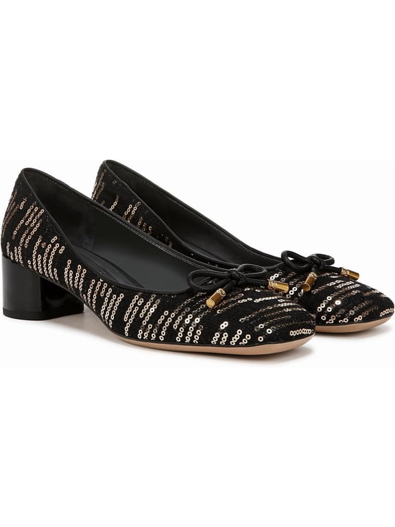 Womens Natalia Square Toe Heel Pumps Black Multi Sparkle 10M