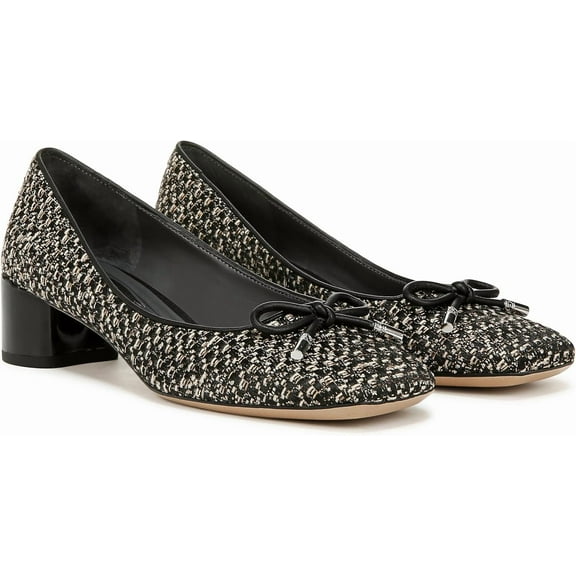 Franco Sarto Womens Natalia Square Toe Heel Pumps Black Multi Tweed 10W