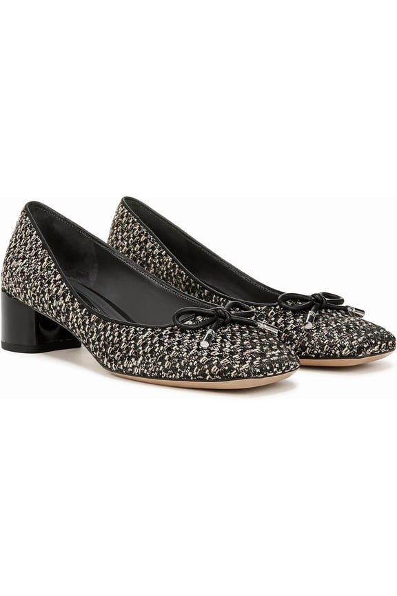Womens Natalia Square Toe Heel Pumps Black Multi Tweed 7W