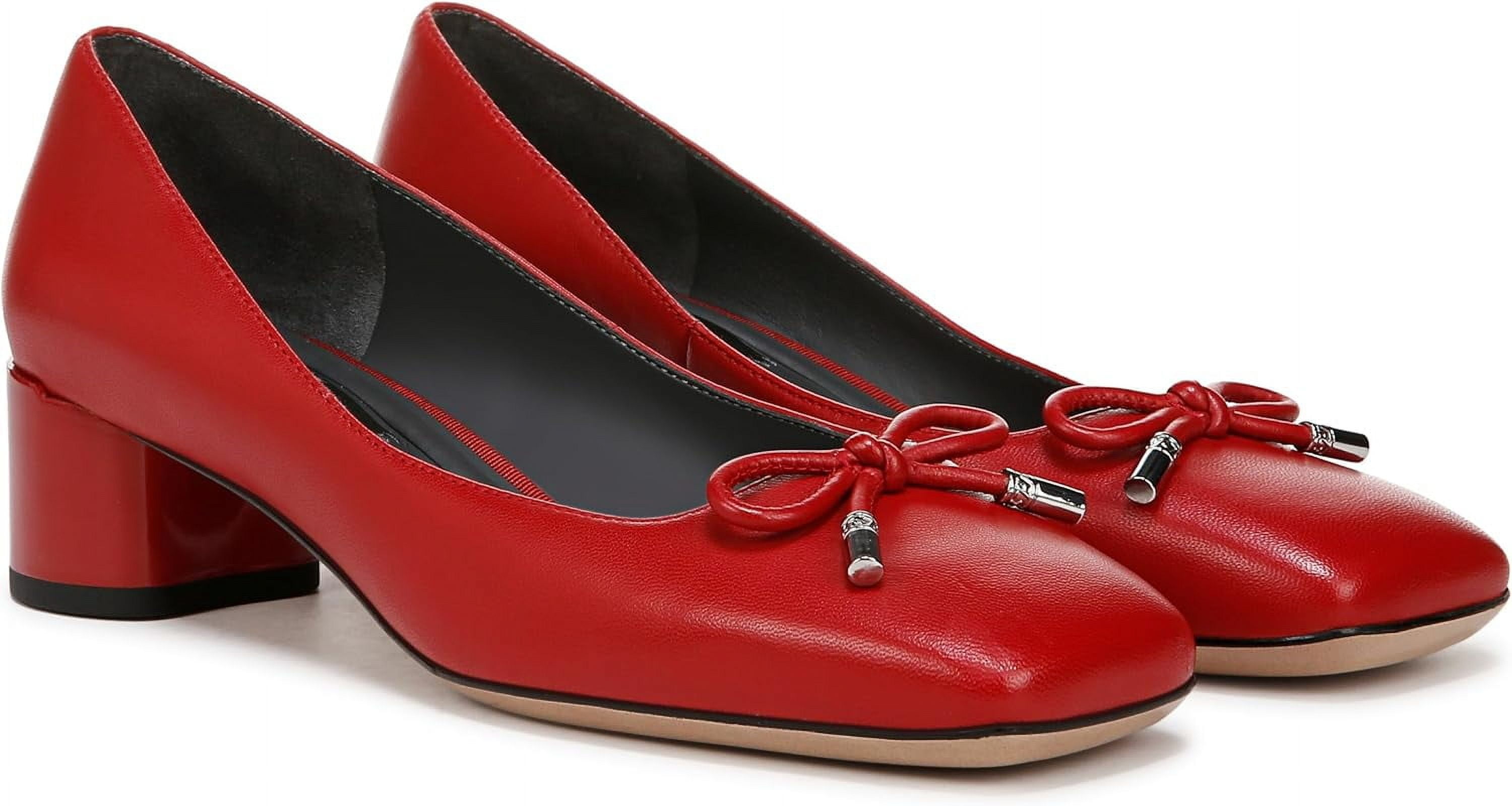 Franco Sarto Womens Natalia Square Toe Heel Pumps Crimson Red