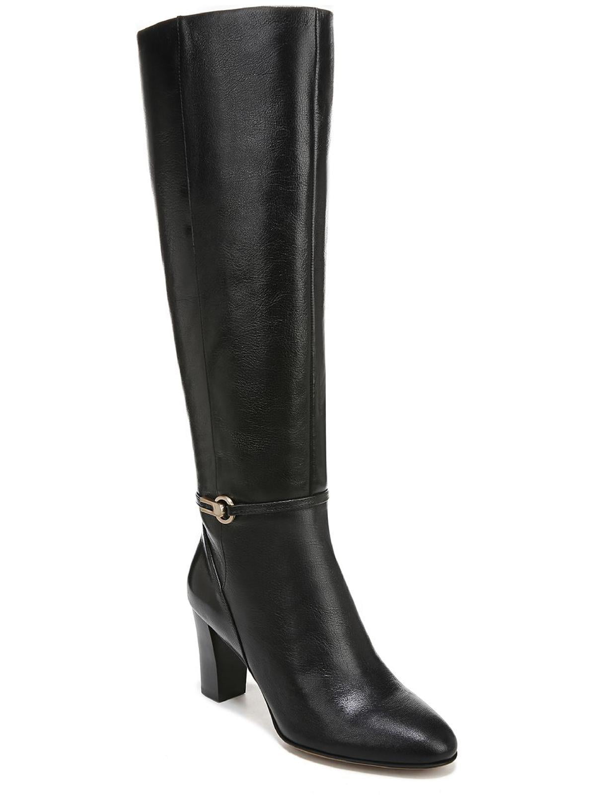 WIDE FIT LEILA BLACK SUEDE BLOCK HEEL KNEE HIGH BOOTS – Envy Shoes UK