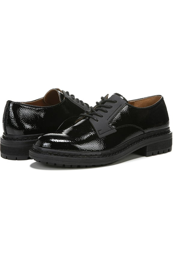 Women's Sendra Lug Sole Derby Black Patent 6.5M