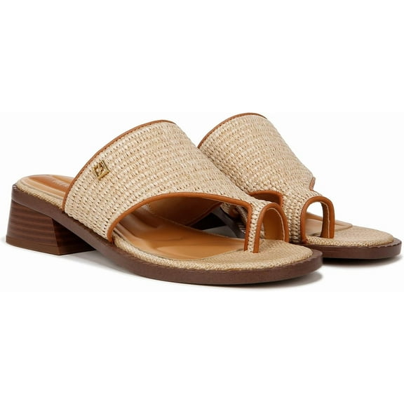 Franco Sarto Womens Sia Slide Sandal Natural Beige Raffia 5.5M