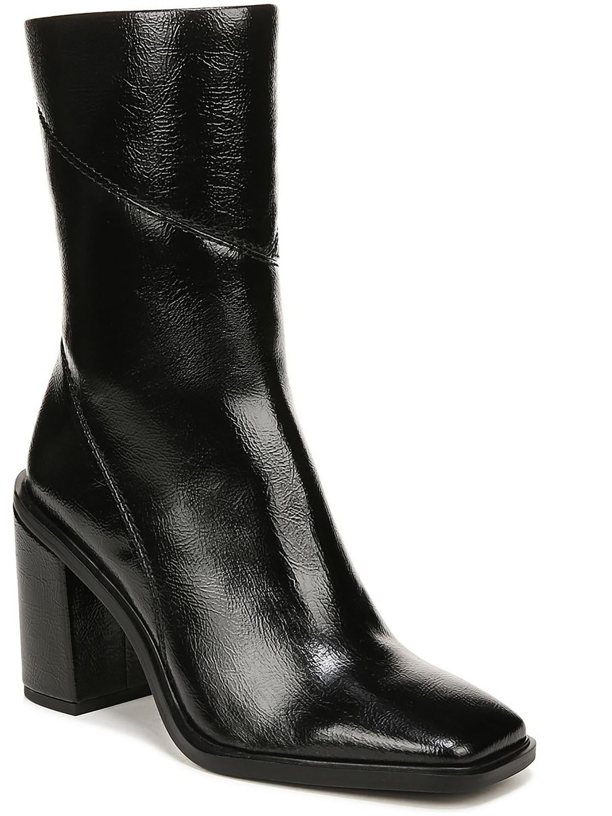 Franco Sarto Women's Tina Mid Calf Boot – Leather, Side Zipper, 3 Inch Heel, Square Toe