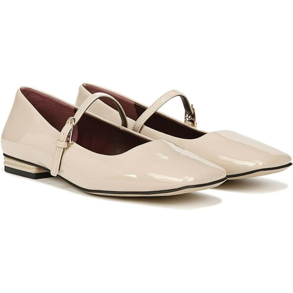 Franco Sarto Womens Tinsley Mary Jane Flat Beige Patent 12W