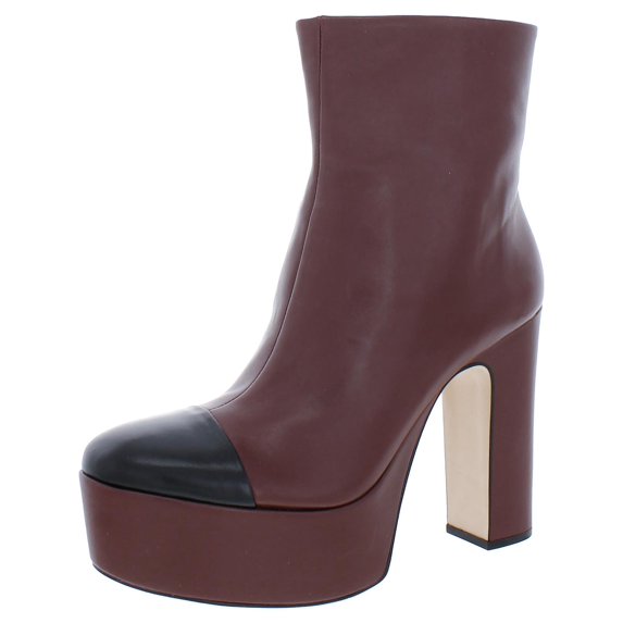 Franco Sarto Womens Valeria Leather Platforms Booties