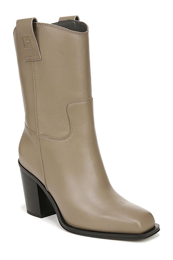 Womens Valor Leather Square Toe Mid-Calf Boots