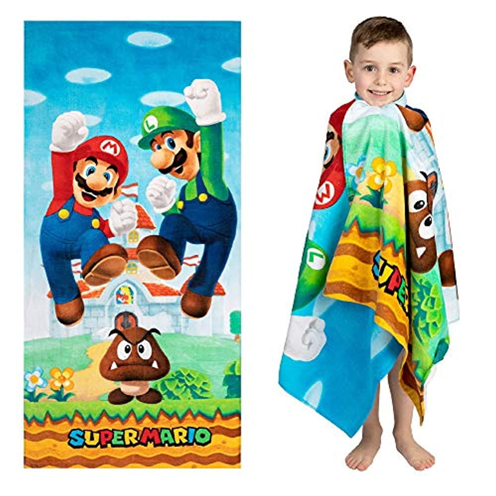 Franco Kids Super Soft Cotton Beach Towel, 28? x 58?, Super Mario