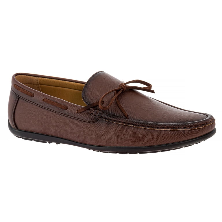 Franco Vanucci Brown Slip-On Loafers Mens Designer Franco Vanucci Brown Leather Monk Strap Dress  main image 4