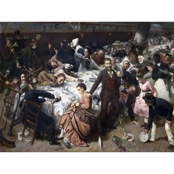 Francois Biard Sudden Squall At Sea 1860S Painting Extra Large XL Wall Art Poster Print