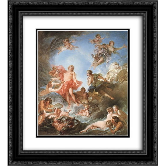 Francois Boucher 2x Matted 20x24 Black Ornate Framed Art Print 'The Rising of the Sun '