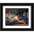 thumbnail image 1 of Francois Boucher 2x Matted 24x20 Black Ornate Framed Art Print 'Brown Odalisk', 1 of 2
