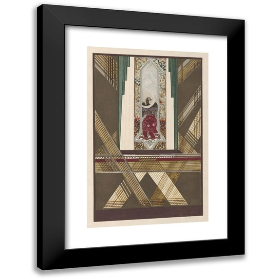 Francois-Louis Schmied 11x14 Black Modern Framed Museum Art Print Titled - Charming Story of the Adolescent Sugar of Love Pl.7 (1927)