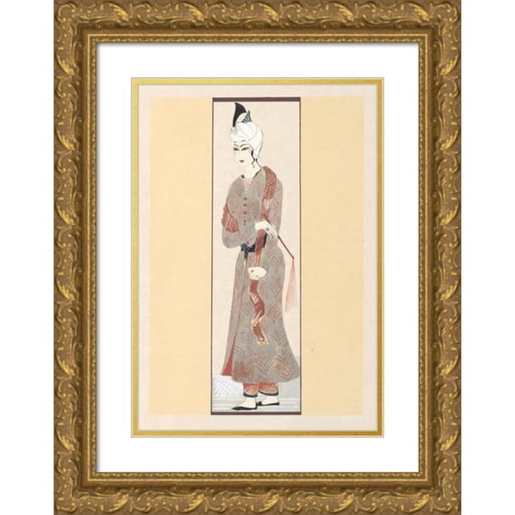Francois-Louis Schmied 11x14 Gold Ornate Wood Frame and Double Matted Museum Art Print Titled - History of Princess Boudour Pl.12 (1926)
