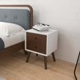 thumbnail image 1 of Franella Solid Wood Frame White Nightstand Bed Side Tables with 2 Drawers, 1 of 3