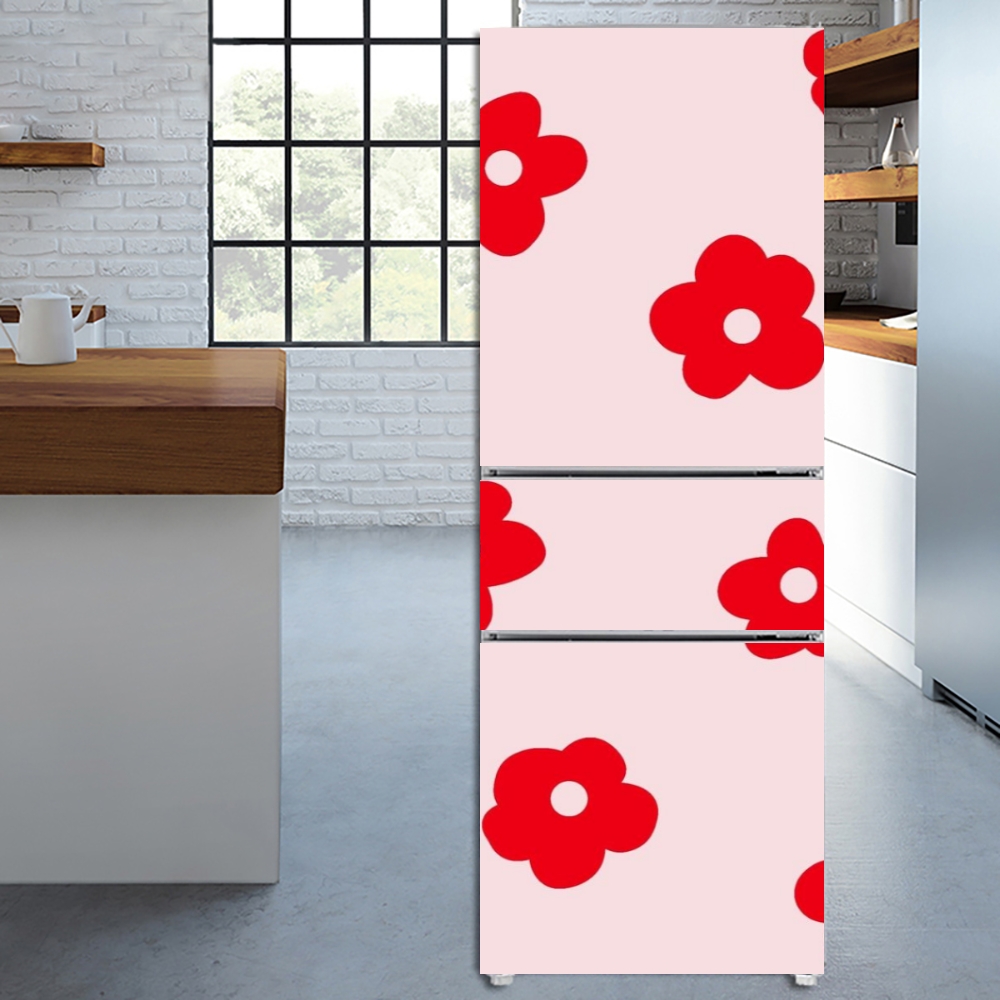 Frangipani Pattern Self Adhesive Fridge Sticker Decorative Pattern ...