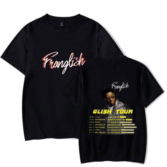 Franglish Rapper 2024 Tour T-shirts Merch Unisex Trend Casual Short Sleeve Top