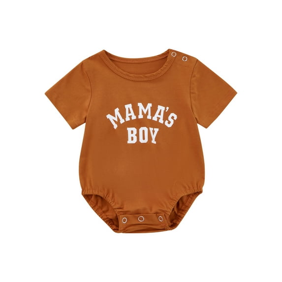 Franhais Baby Boy Romper, Short Sleeve Crew Neck Letters Print Summer Casual Daily Bodysuit