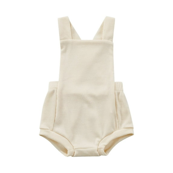 Franhais Baby Boys Sleeveless Romper, Cute Solid Color Backless Strap Bodysuit One Piece Outfit