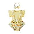 thumbnail image 1 of Franhais Baby Flower Printing Three-pieces Set,Infant Girl's Tops + Suspender Shorts + Headband Set, 1 of 1