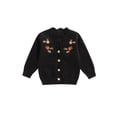 thumbnail image 1 of Franhais Baby Girl Knitted Cardigan with Flower Embroidery, Single Breasted Sweet Spring Clothing, 1 of 8