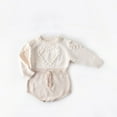 thumbnail image 1 of Franhais Baby Girls Autumn Winter Romper, Newborn Long Sleeve Knitted Patchwork Overalls Jumpsuit, 1 of 5
