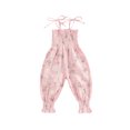 thumbnail image 1 of Franhais Baby Girls Summer Jumpsuit, Floral Shoulder Straps Tie Ruched Long Romper, Toddler Girls Sling Long Pants One-Piece Jumpsuit, 1 of 8