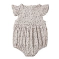 thumbnail image 1 of Franhais Baby Girls Summer Romper, Floral Ruffle Sleeve Classical Round Back Button Outfit, 1 of 8