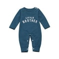 thumbnail image 1 of Franhais Baby Letter Print Romper, Infant Long Sleeve Jumpsuit, Button-up Clothing for Spring, Fall, 1 of 9