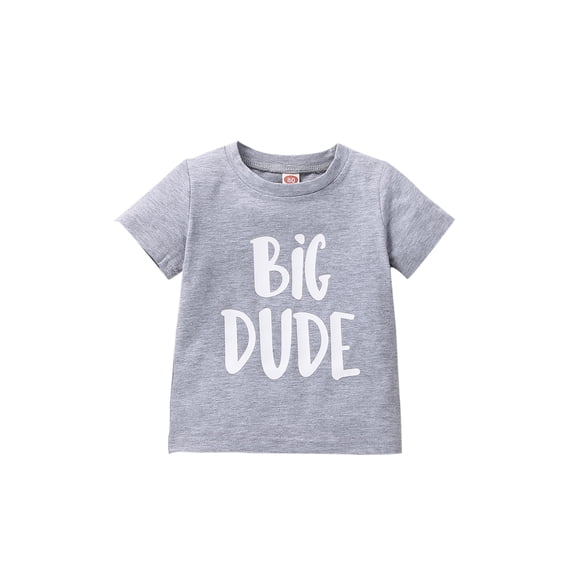 Franhais Baby Matching Romper / T-shirt, Round Neck Lettering Pattern Print Short Sleeve Bodysuit Tops Outfit