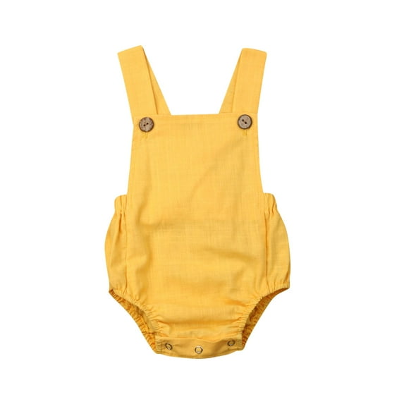 Franhais Baby One-pieces Cotton Romper Suspender Jumpsuits with Button Brief Casual Outfits