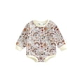 thumbnail image 1 of Franhais Baby Romper, Flower Print Crew Neck Long Sleeve Bodysuit Spring Outfit for Girls, 1 of 8