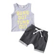 thumbnail image 1 of Franhais Baby Shorts Set Letter Print Round Neck Sleeveless Tank Tops + High Waist Stretch Shorts Summer Cute Two Piece Set, 1 of 9