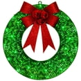 thumbnail image 1 of Franhais Christmas Decoration Metal Wreath with Lights Artificial Hanging Bow Garland for Front Door Wall Indoors Outdoors Party Supplies, 1 of 9