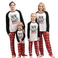 thumbnail image 1 of Franhais Christmas Family Pajamas Set Letter Print Raglan Long Sleeve Tops and Plaid Pants Loungewear Soft Sleepwear, 1 of 10