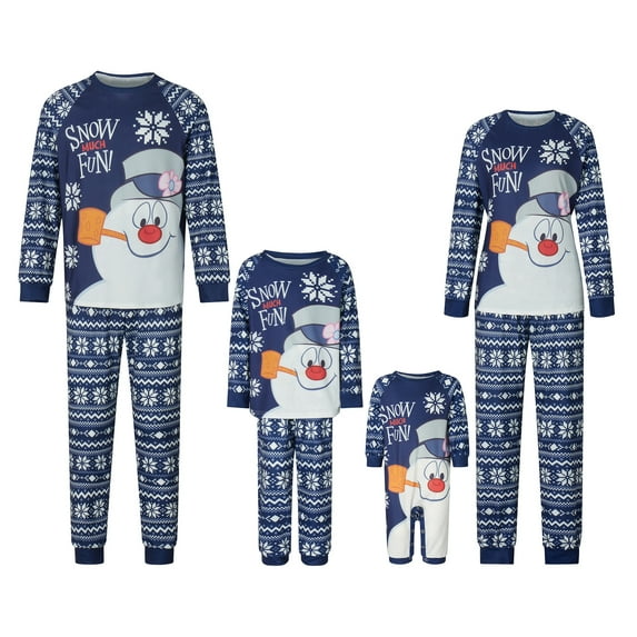 Franhais Christmas Pajama, Family Pajamas Matching Set Snowman Print Long Sleeve Tops+ Pants Sleepwear