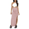 thumbnail image 1 of Franhais Female Package Hip Skirt, Summer Solid Color High Waist Split Skirt with Drawstring for Women, S/M/L/XL, 1 of 6