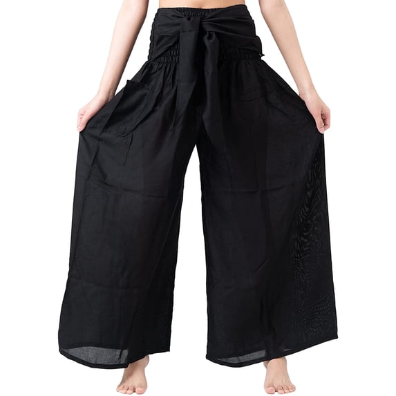 Franhais Female Trousers, Solid Color/ Printed Patterns High Waist Tie-Up Long Loose Pants for Spring Fall, S/M/L/XL/XXL