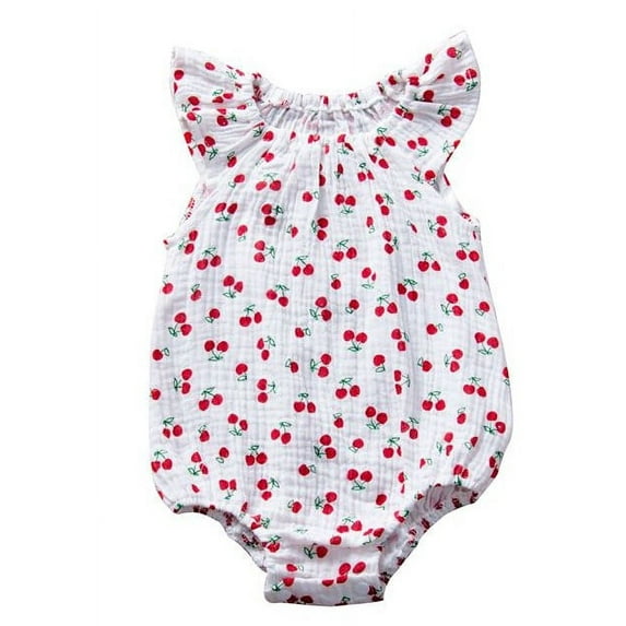 Franhais Girl Cartoon Printed Jumpsuit, Flying Sleeve One-Piece Clothes, Outwear Casual Romper