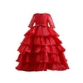 thumbnail image 1 of Franhais Girl Princess Dress, Children Baby Floral Lace Decor Multi-Layer Ruffle Tutu Summer Skirt, 1 of 9