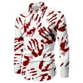 thumbnail image 1 of Franhais Halloween Men's Shirt Slim Fit Shirts Bloody Print Button-Down Long Sleeve Tops Fall Clothes, 1 of 2